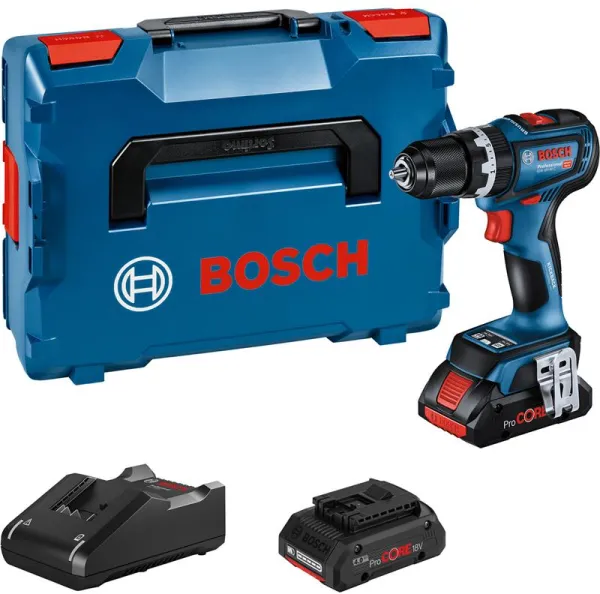 Bosch accu klopboormachine GSB 18V-90 C 2X4,0AH PROCORE GAL 18V-40 L-BOXX COMO