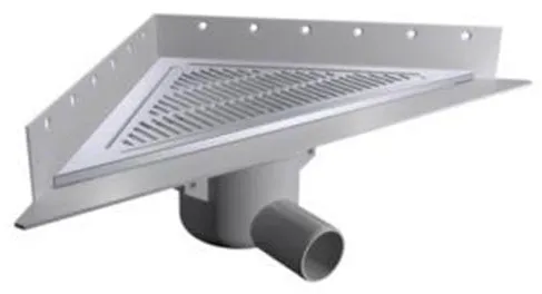 Purus Corner vloerafvoer set Ø50 mm horizontaal met