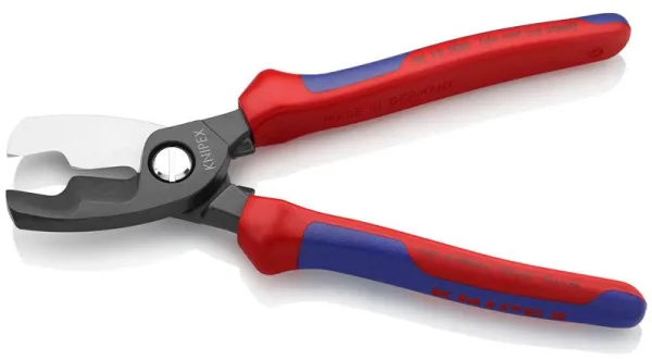 Knipex Kabelkniptang met dubbele snede, gezwart, met meercomponentenhandgreep 200 mm