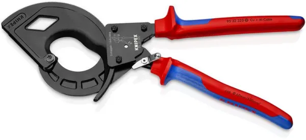 Knipex Kabelkniptang (Ratelprincipe, 3-snelheid) zwart geatramenteerd, met meercomponentenhandgreep 320 mm