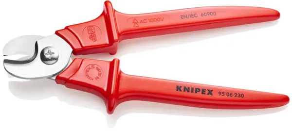 Knipex Kabelkniptang met kunststof geïsoleerde handgrepen, geïnjecteerd met kunststof, VDE goedgekeurd 230 mm