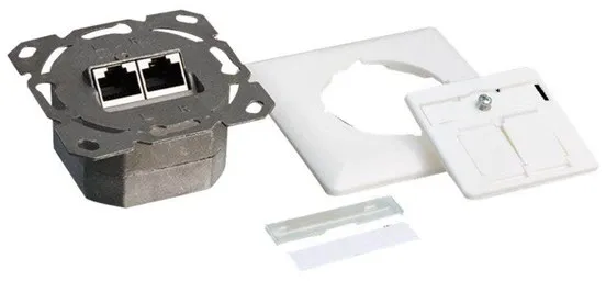 LogiLink Cat.6A wandcontactdoos 2 x RJ45 afgeschermd signaalwit
